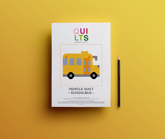 UPDATE – Vehicle Quilt Schulbus Block Pattern