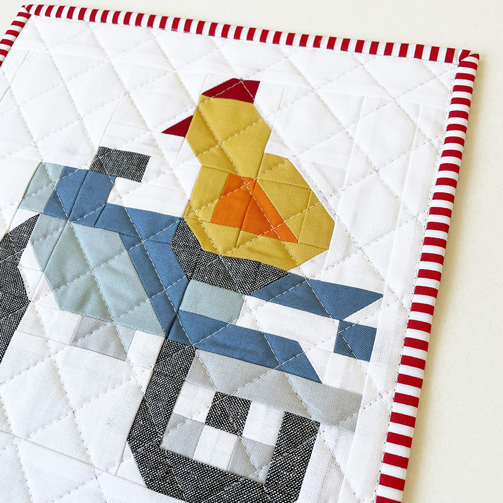 Ostergeschenke Topflappen Vehicle Quilt Block Motorrad mit Küken 