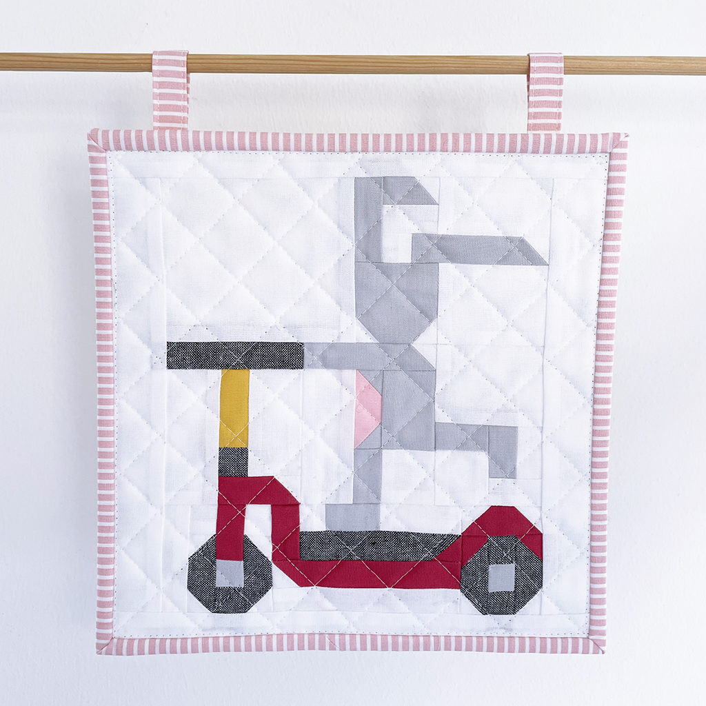 Ostergeschenke Topflappen Vehicle Quilt Block Roller mit Hase