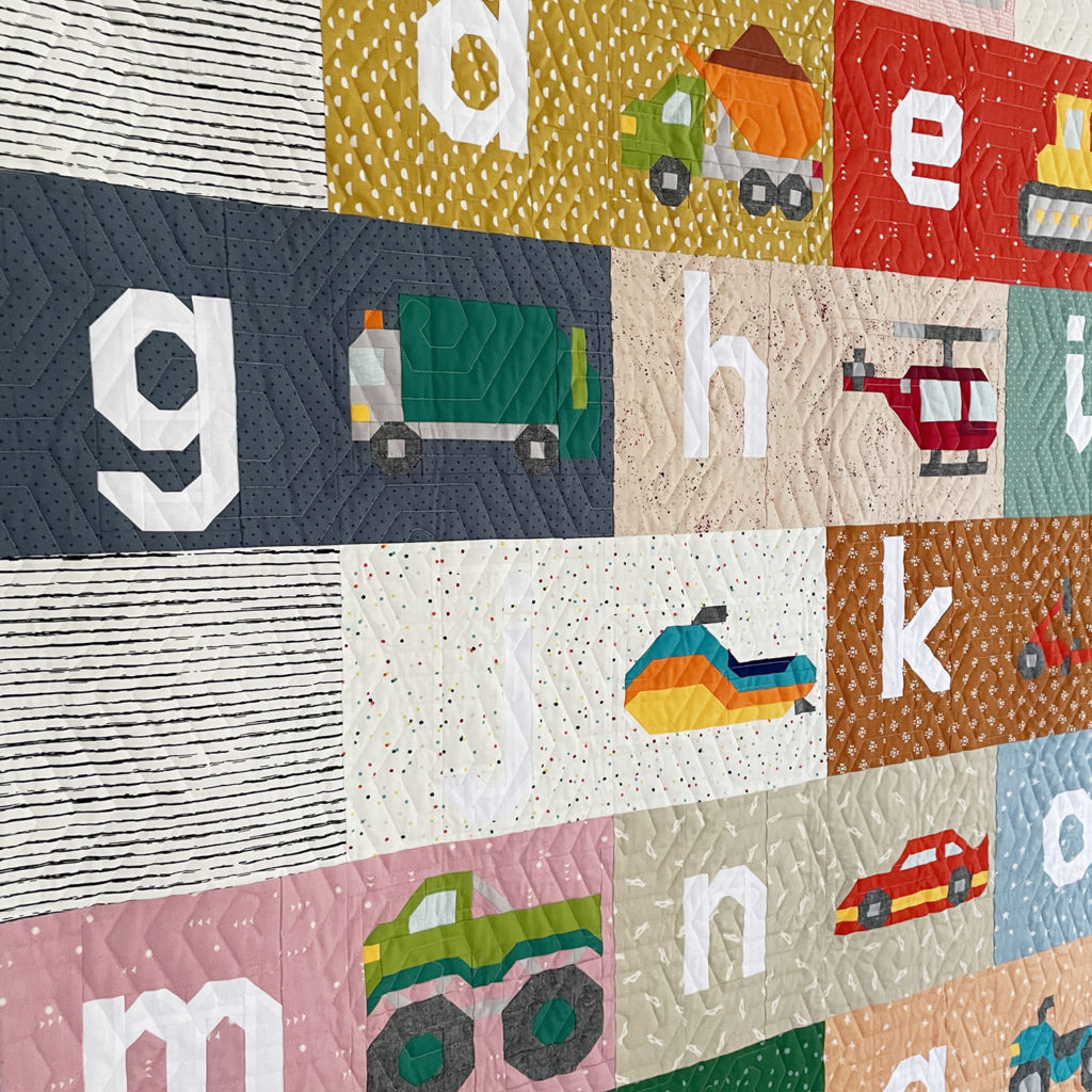 Letter-Vehicle Quilt Auschnitt seitlich