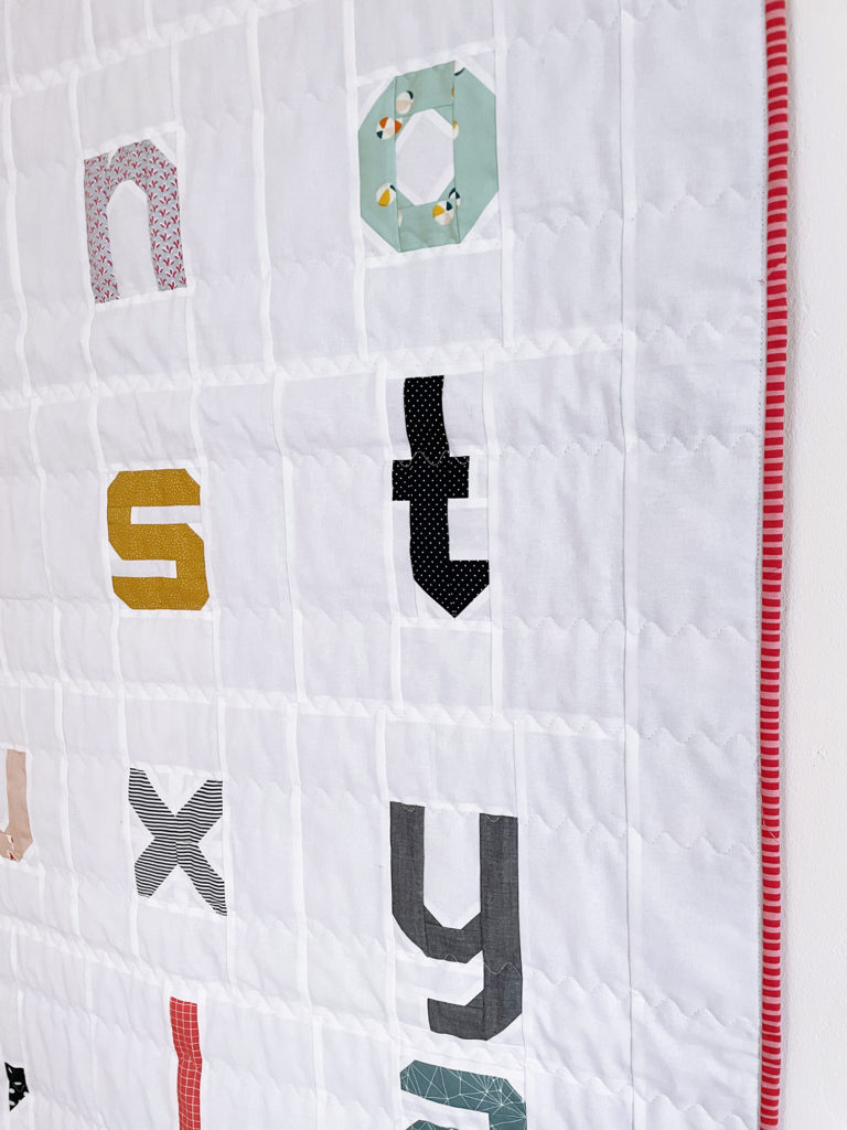 Quilt mit Binding Auschnitt seitlich