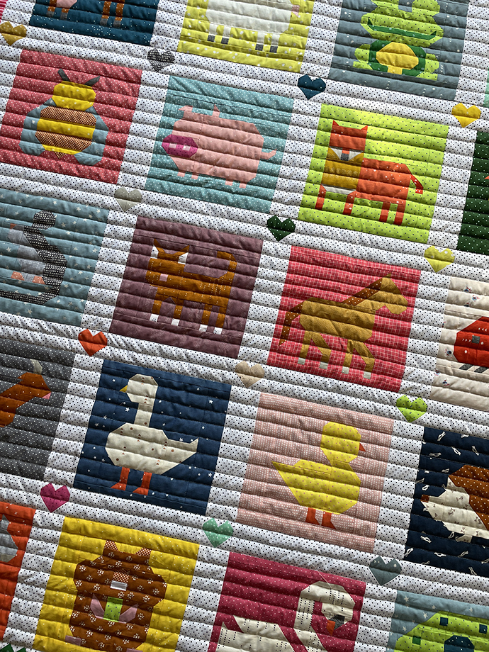 Close up auf den Animal Quilt