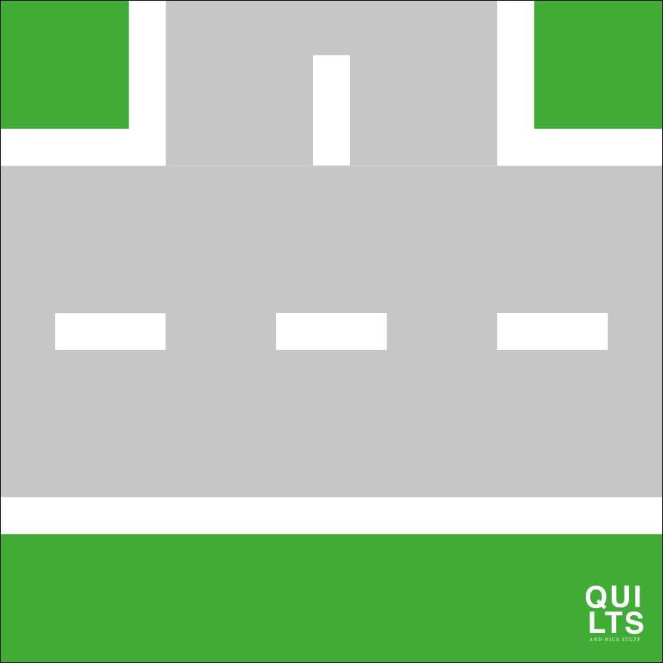 Grafik des Straßen Quilt Blocks: Abbieger