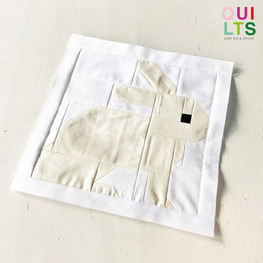 Oster-Quilt, Einzel Block, weißer Hintergrund